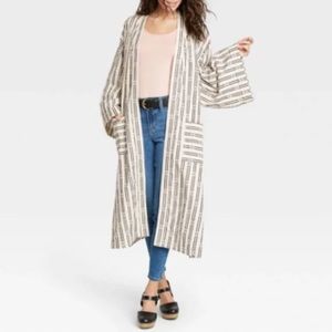 Universal Thread Women's Yarn Dye Oatmeal/Heather Duster - One size fits most